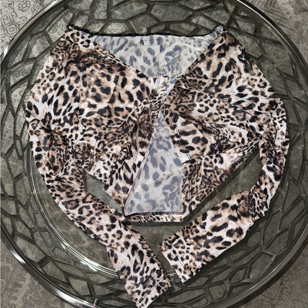 Five The Label Dancer Slouch Pullover - Cheetah Print Long Sleeve Top